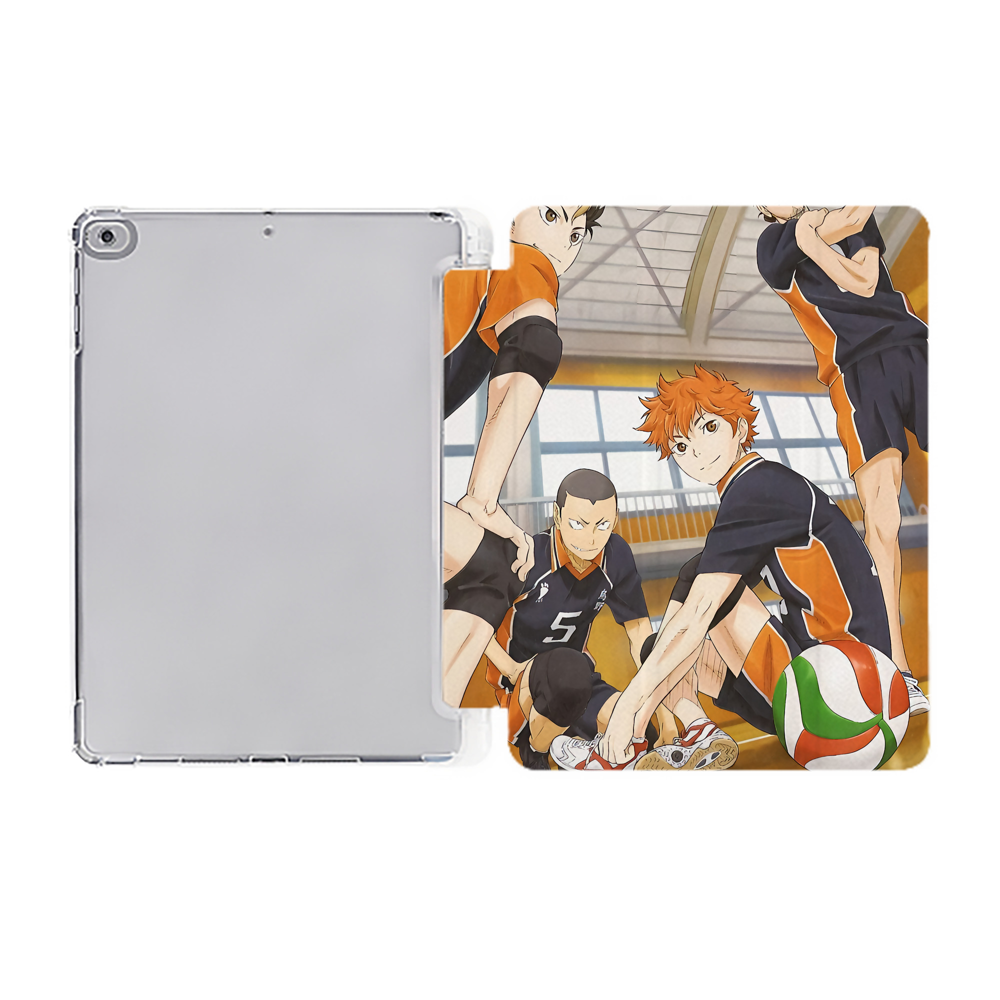 （画像用） ハイキュー!! Haikyu!! IPad ケース ペン収納付き 三つ折りスタンド PUレザー×シリコン 対応機種9.5/10.5/10.9インチ